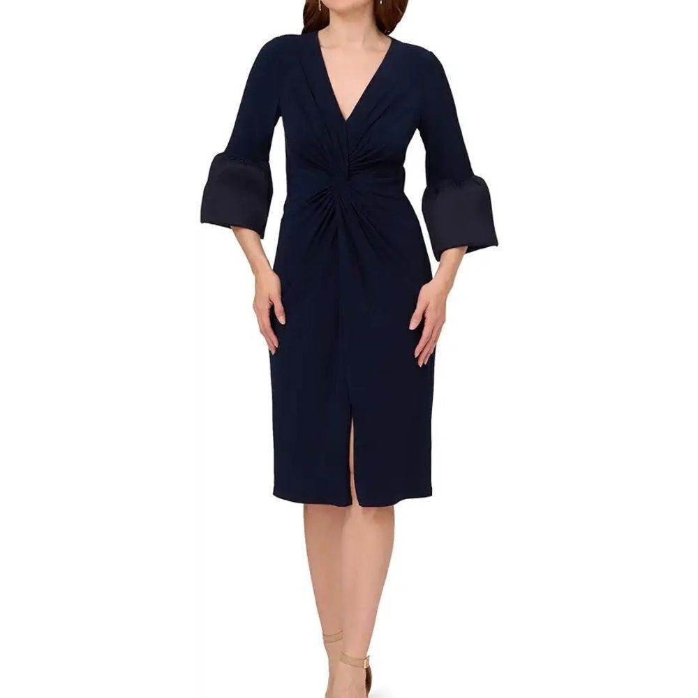 NWT Adrianna Papell Jersey and Taffeta Midnight Midi Dress 8